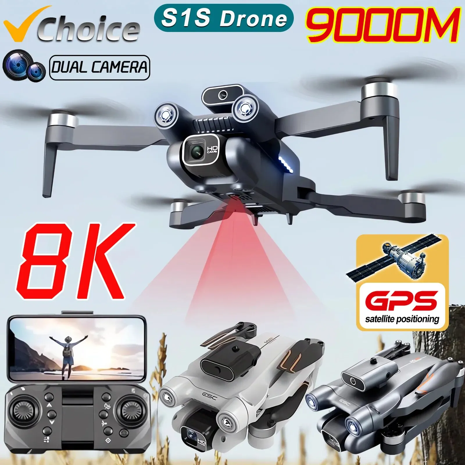 Drone Kit Professional - Yeni S1S 5G GPS Drone kamera