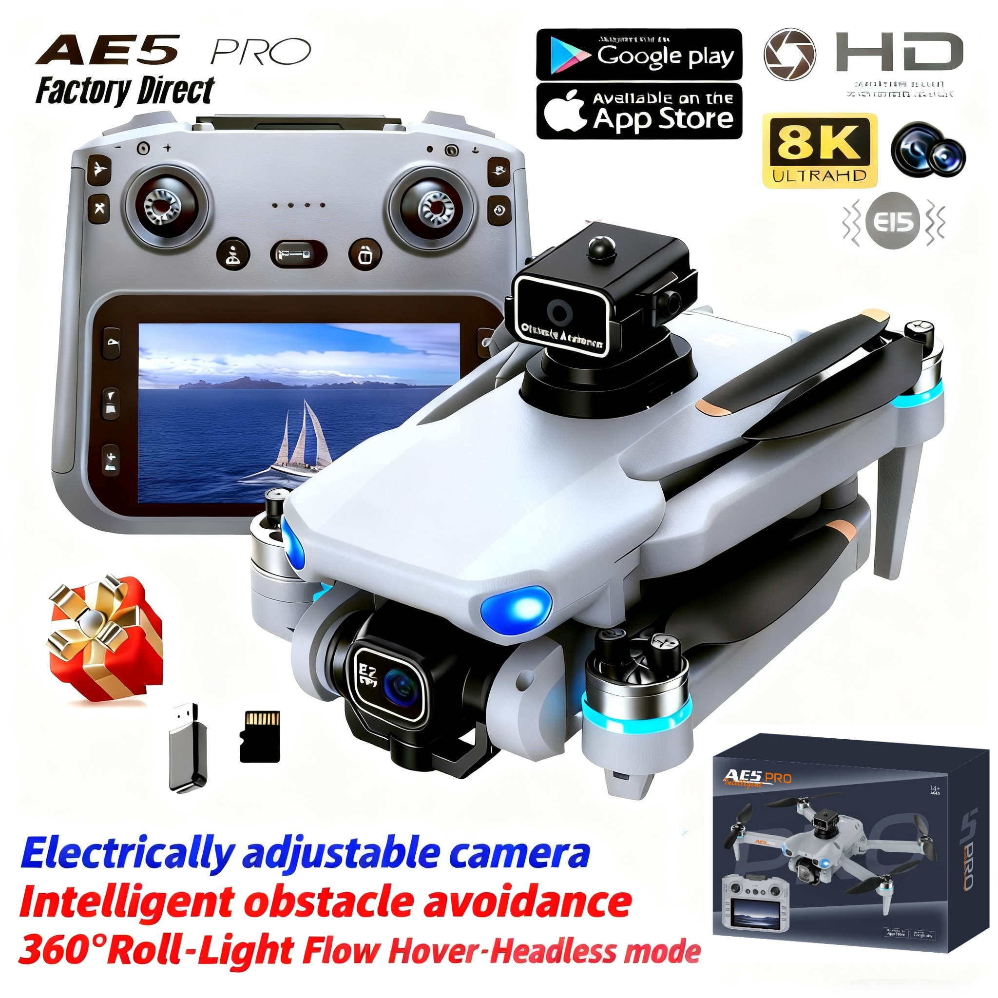 Drone Kit Tricopter - 2026 Yeni AE5 Pro Drone 8K