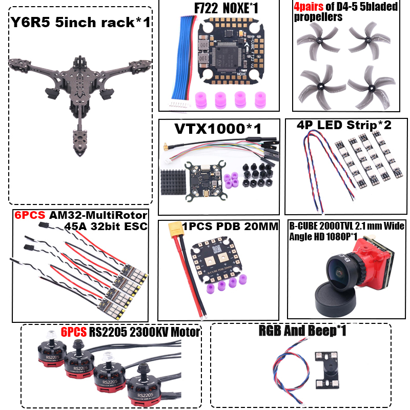 B-CUBE Y6R5 5 inç FPV Drone Çe - Drone Kit Octocopter incelemesi ve fiyatı